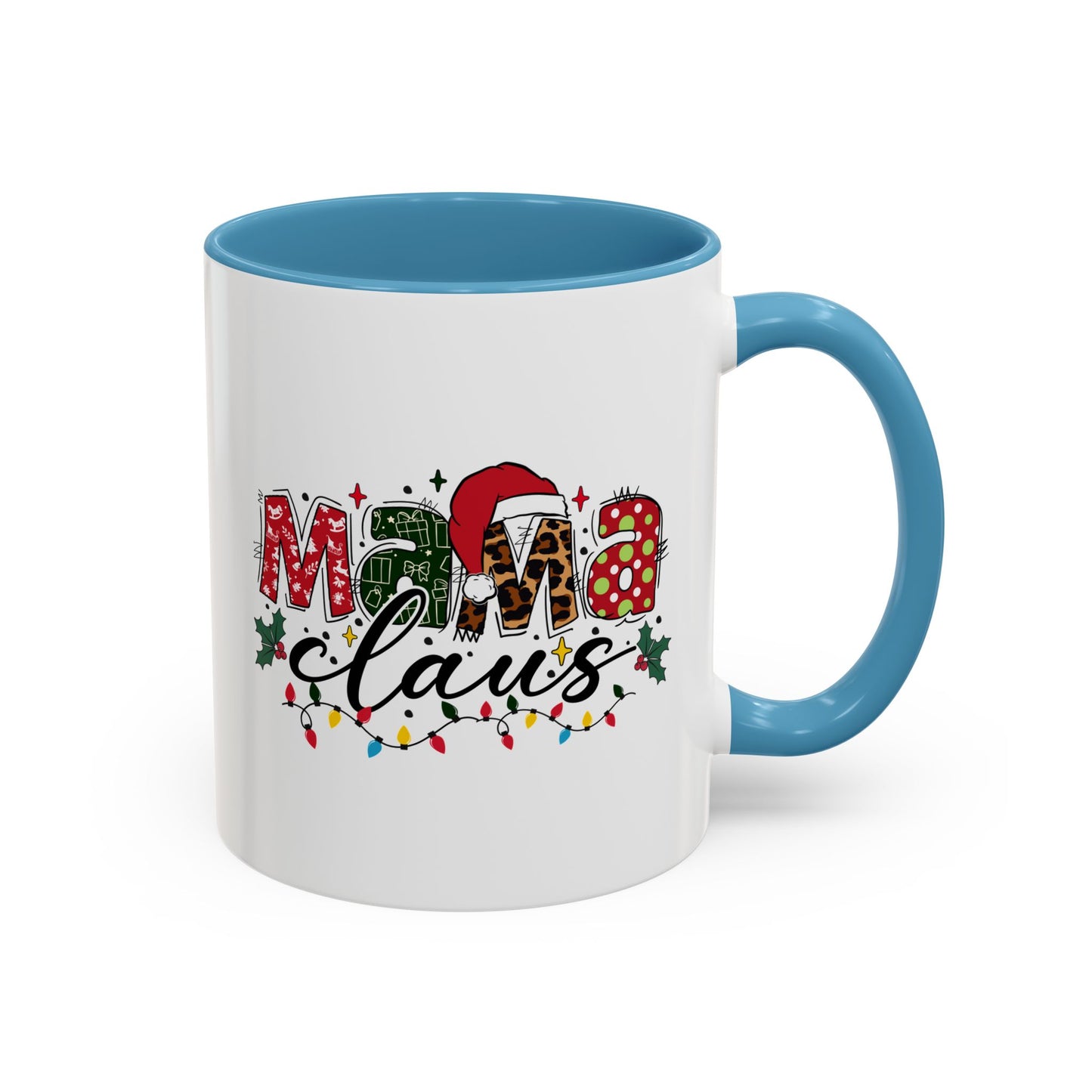 Mama Claus Accent Coffee Mug — Festive Christmas Holiday Mom Coffee Cup (11/15oz)