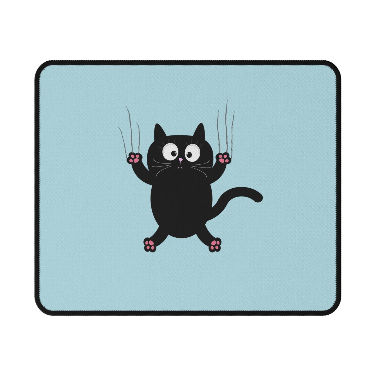 Cute Black Cat Scratching Non-Slip Gaming Mouse Pad