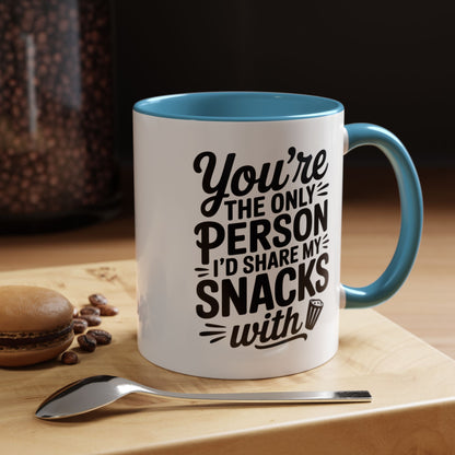 Funny Snack Sharing Mug – You’re the Only Person I’d Share My Snacks With – Best Friend Gift – Cute Friendship Coffee Cup