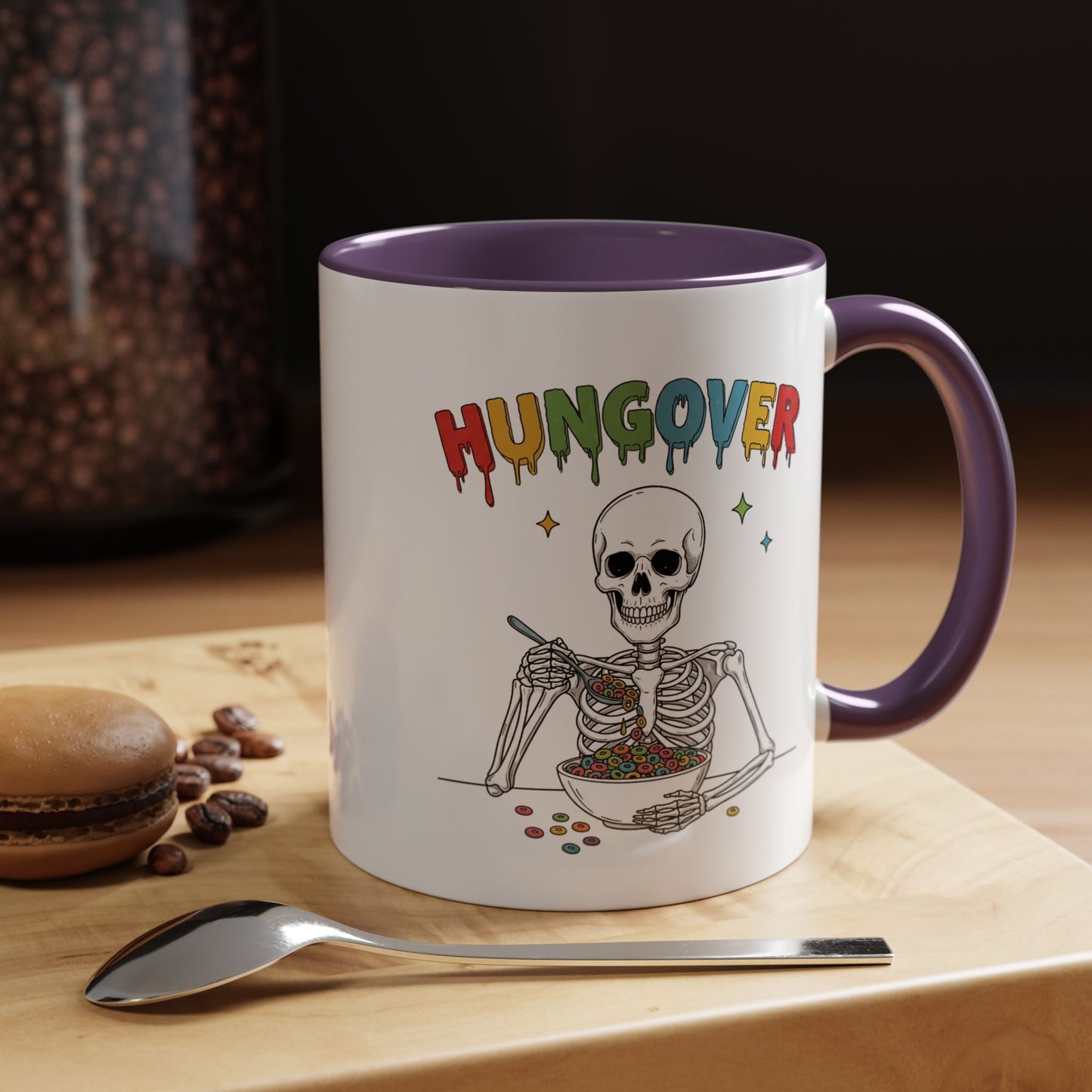 Hungover Coffee Mug — Funny Skeleton Cereal Mug (11/15oz)