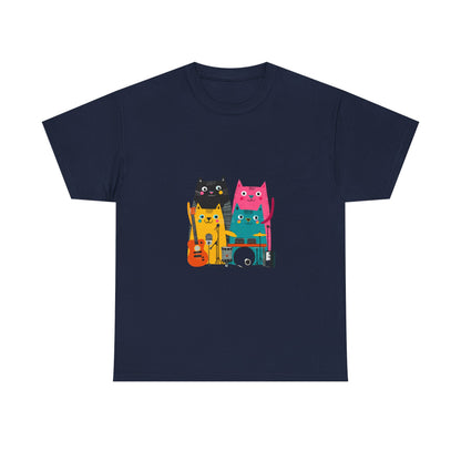 Band Cats T-Shirt – Colorful Cat Music Graphic Tee