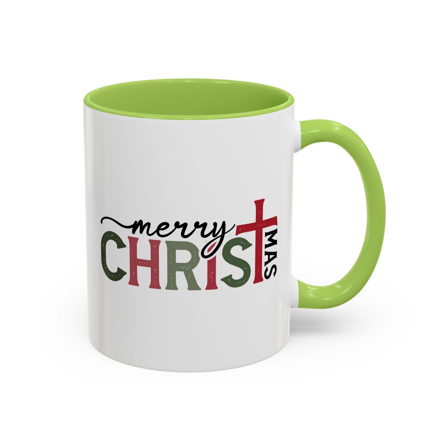 Merry Christmas Accent Coffee Mug - Festive Religious Christmas New Year Gift (11/15oz)