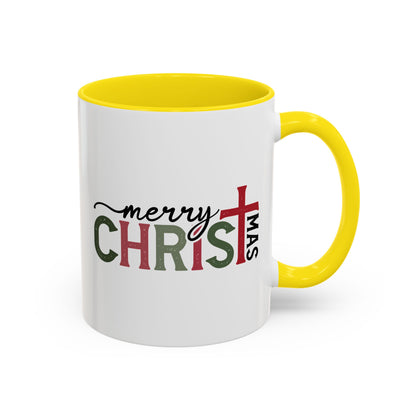 Merry Christmas Accent Coffee Mug - Festive Religious Christmas New Year Gift (11/15oz)