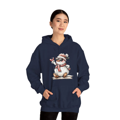 Snowman Holiday Hoodie — Cute Winter Snowman Wearing Scarf & Hat Sweatshirt