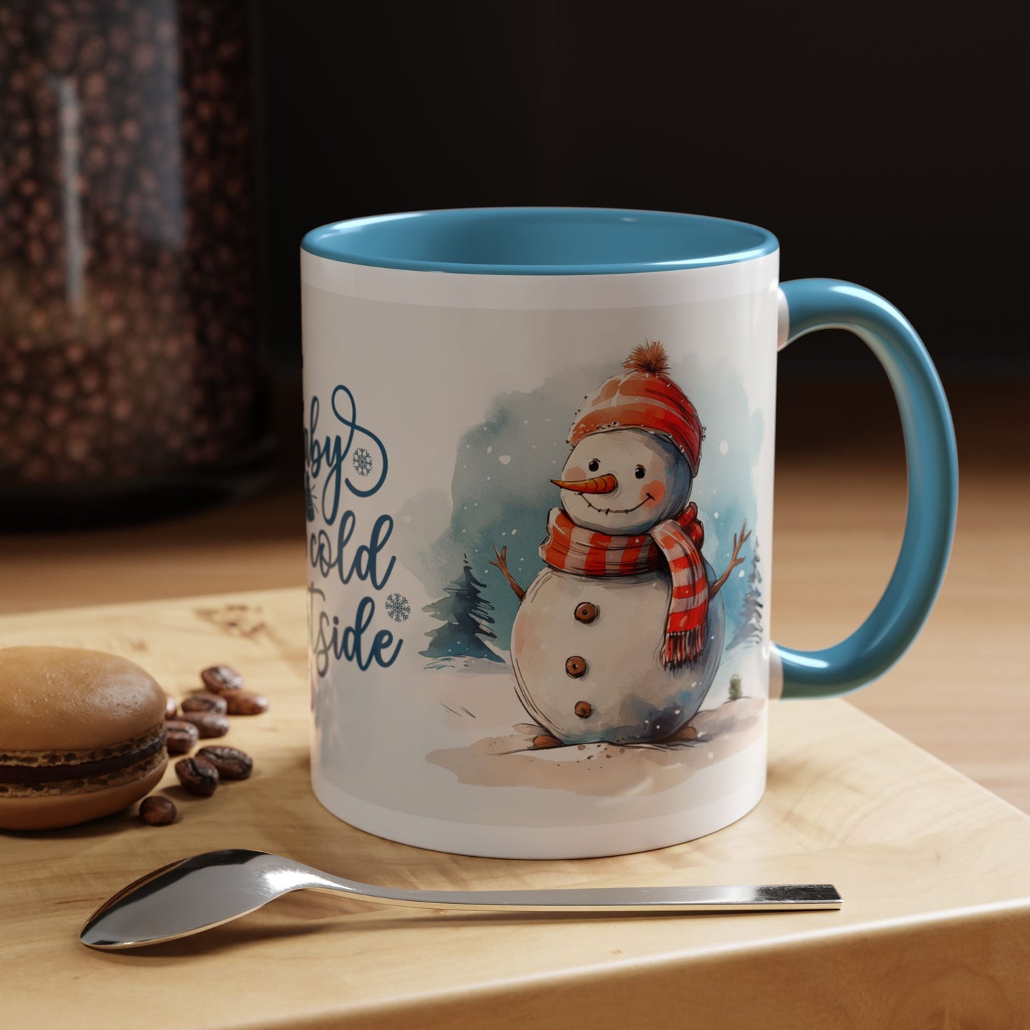 Baby It's Cold Outside Snowman Christmas Coffee Mug — Winter Holiday Hot Cocoa Cup (11/15oz)
