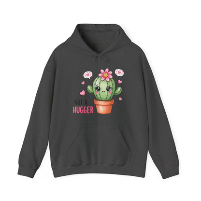 Hoodie — Cute Cactus “Not a Hugger” Graphic Pullover