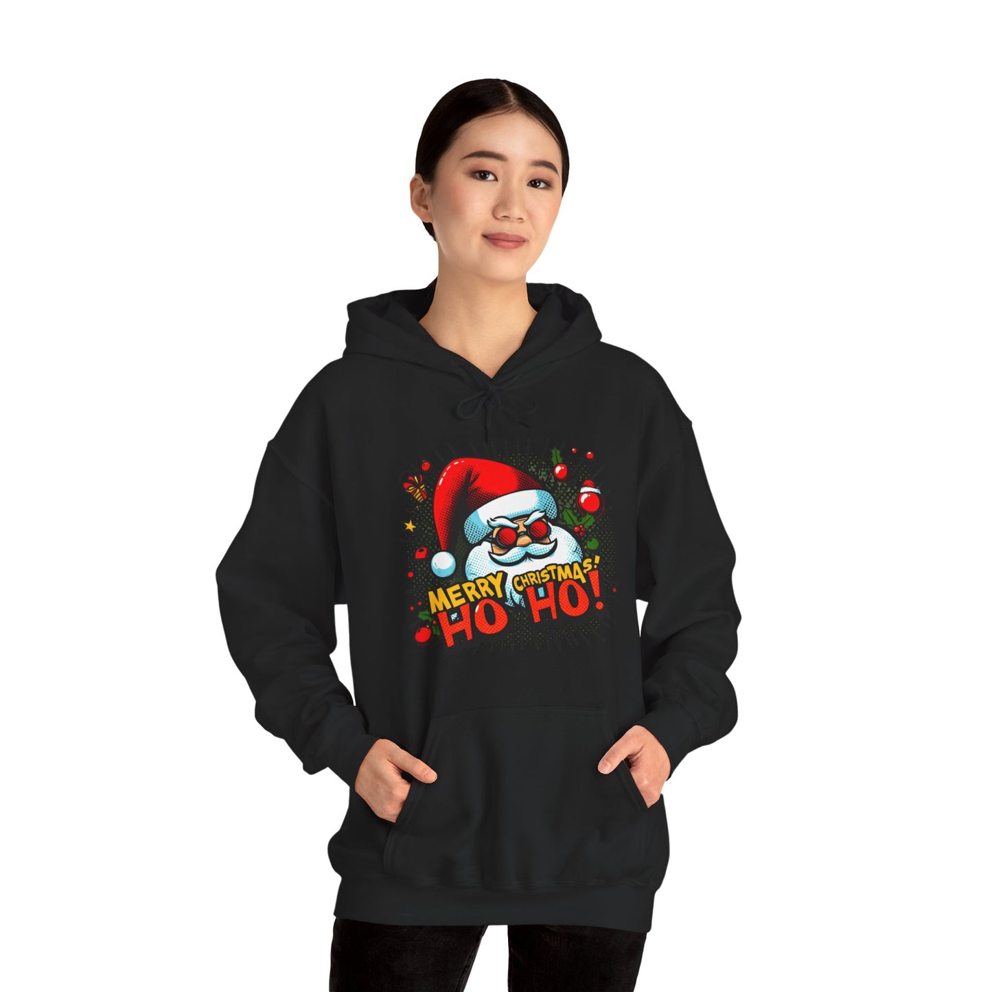 Santa 'Merry Christmas Ho Ho!' Hoodie — Festive Holiday Sweatshirt