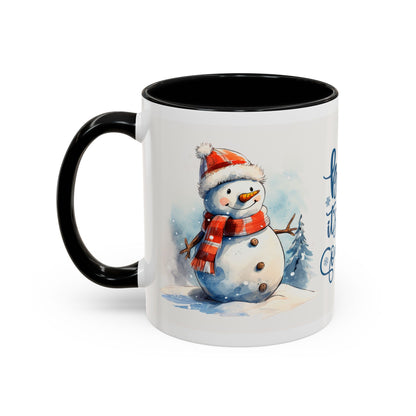 Baby It's Cold Outside Snowman Christmas Coffee Mug — Winter Holiday Hot Cocoa Cup (11/15oz)