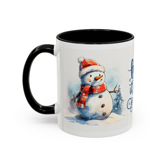 Baby It's Cold Outside Snowman Christmas Coffee Mug — Winter Holiday Hot Cocoa Cup (11/15oz)