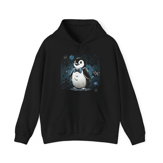 Cute Penguin Snowflake Hoodie — Winter Baby Penguin Graphic Sweatshirt