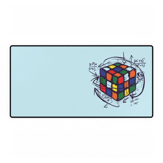 Rubik’s Cube Sketch Desk Mat — Puzzle Gamer Mousepad Office Desk Mat