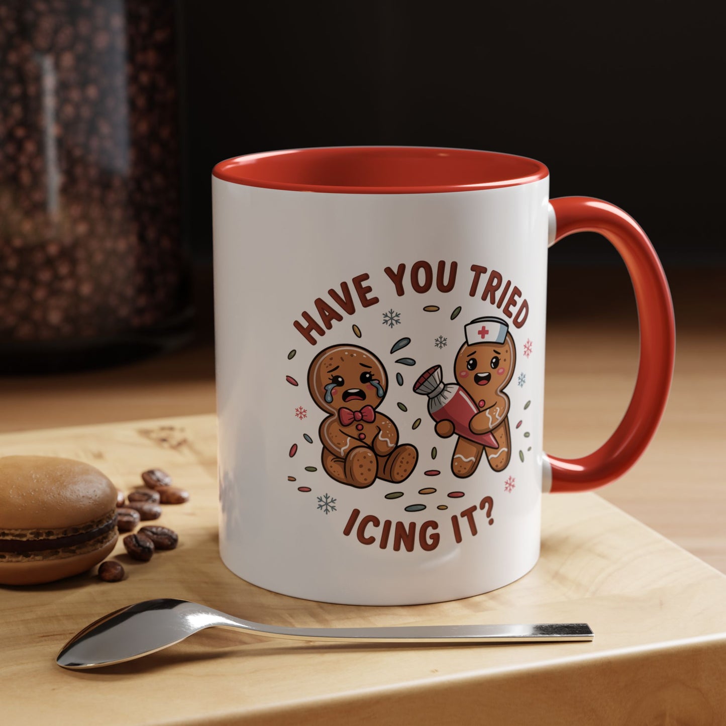 Have You Tried Icing It? Gingerbread Cookie Coffee Mug — Cute Holiday Baking Gift (11/15 oz)