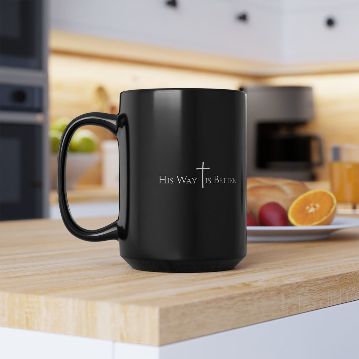 Christian Coffee Mug – His Way Is Better Scripture Faith Cup – Inspirational Bible Verse, Religious Gift for Men & Women