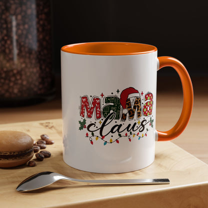 Mama Claus Accent Coffee Mug — Festive Christmas Holiday Mom Coffee Cup (11/15oz)