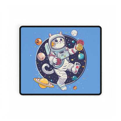Space Cat Desk Mat — Large Gaming/Work Mousepad with Astronaut Cat Design