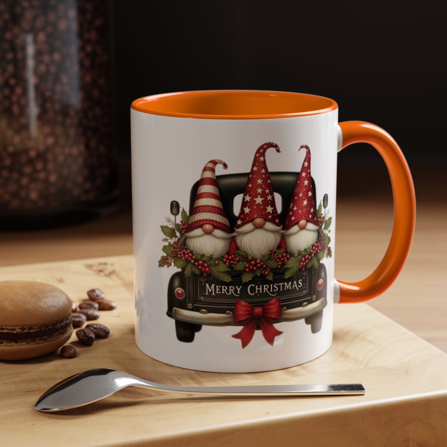 Christmas Gnome Mug – Cute Gnomes in Vintage Truck – Merry Christmas Holiday Coffee Cup – Cozy Winter Gift