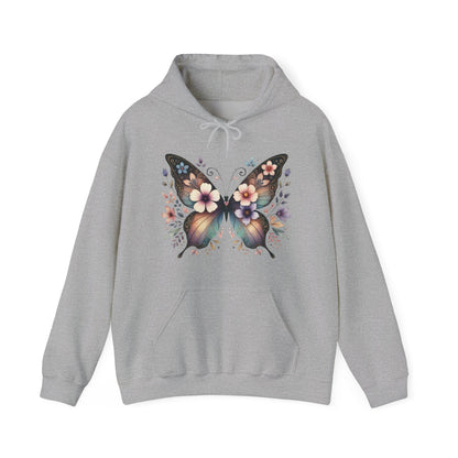 Butterfly Floral Hoodie — Women's Boho Butterfly Sweatshirt