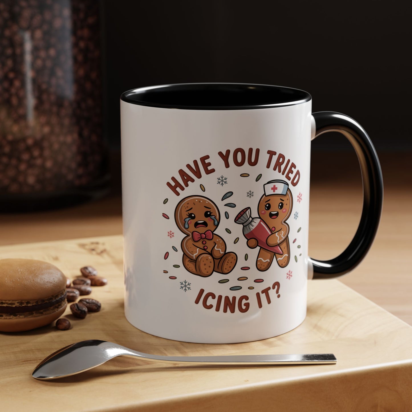 Have You Tried Icing It? Gingerbread Cookie Coffee Mug — Cute Holiday Baking Gift (11/15 oz)