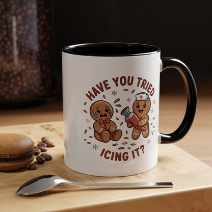 Have You Tried Icing It? Gingerbread Cookie Coffee Mug — Cute Holiday Baking Gift (11/15 oz)