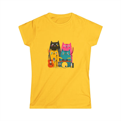 Band Cats T-Shirt – Colorful Cat Music Graphic Tee