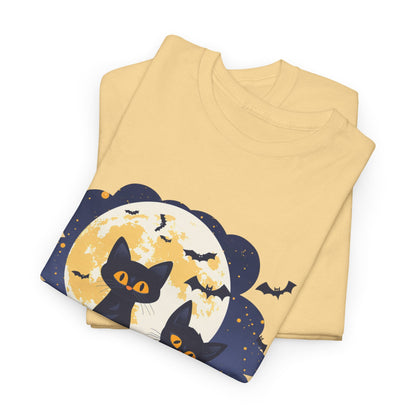 Spooky Cat Halloween Tee, Unisex Cotton T-Shirt, Cats, Halloween Gift