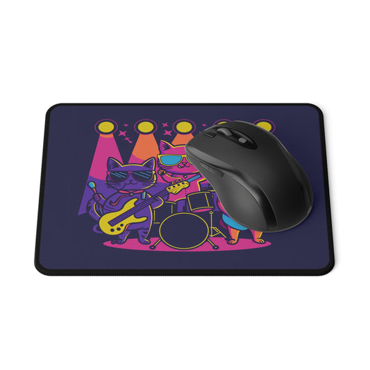 Retro Neon Cat Band Mouse Pad — Non‑Slip Gaming Pad
