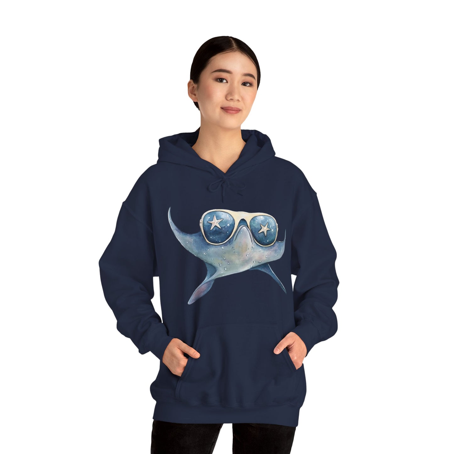 Manta Ray Sunglasses Hoodie – Cool Ocean Sea Life Sweatshirt