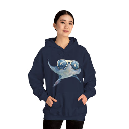 Manta Ray Sunglasses Hoodie – Cool Ocean Sea Life Sweatshirt