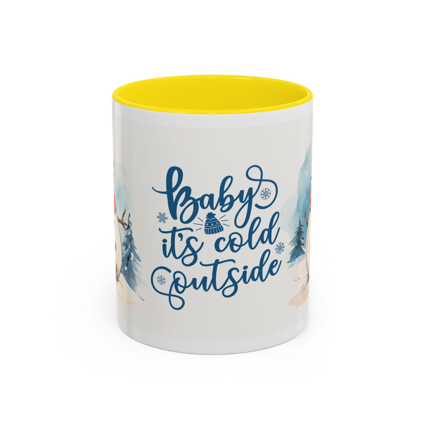 Baby It's Cold Outside Snowman Christmas Coffee Mug — Winter Holiday Hot Cocoa Cup (11/15oz)