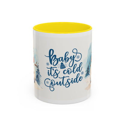 Baby It's Cold Outside Snowman Christmas Coffee Mug — Winter Holiday Hot Cocoa Cup (11/15oz)