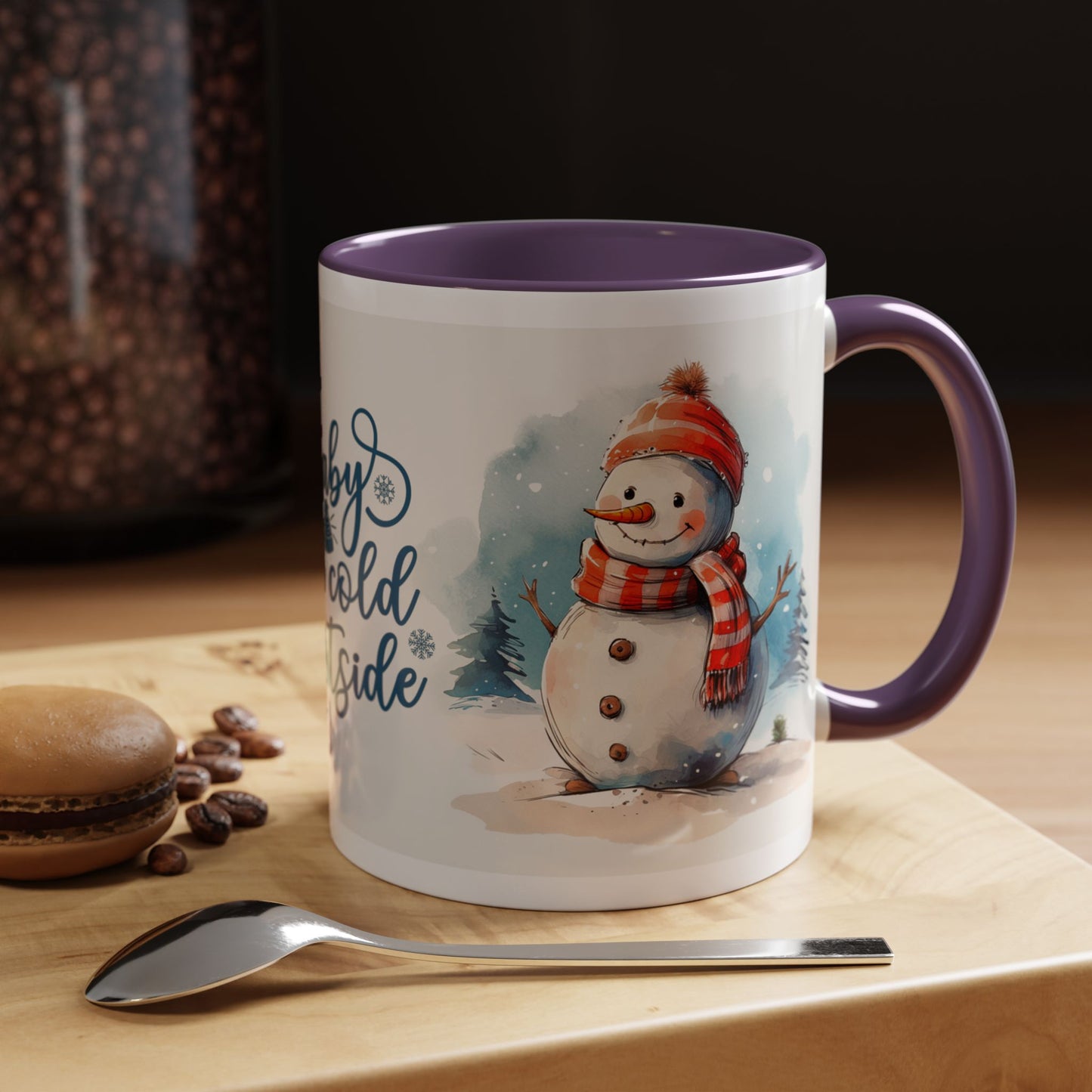 Baby It's Cold Outside Snowman Christmas Coffee Mug — Winter Holiday Hot Cocoa Cup (11/15oz)