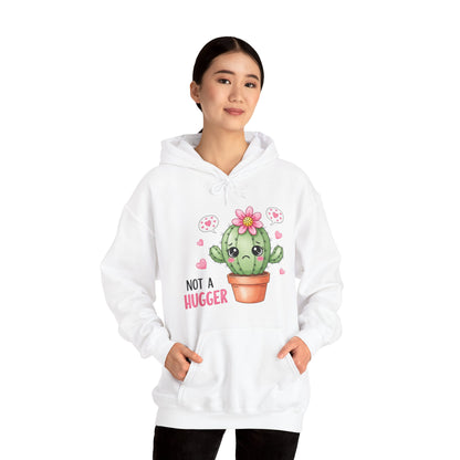 Hoodie — Cute Cactus “Not a Hugger” Graphic Pullover