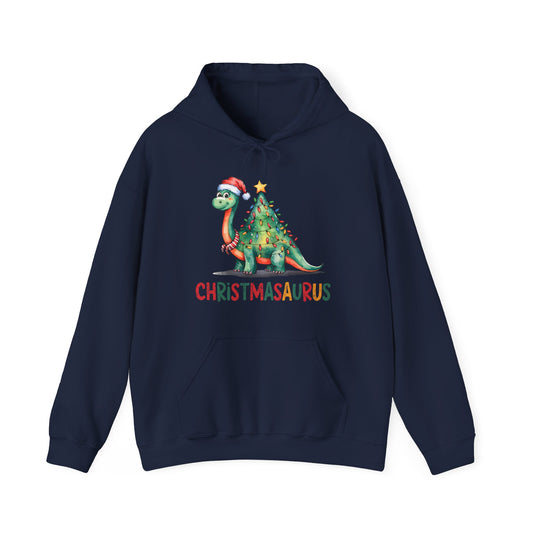 Christmasaurus Hoodie — Cute Dino Christmas Sweatshirt with 'Christmasaurus' Text