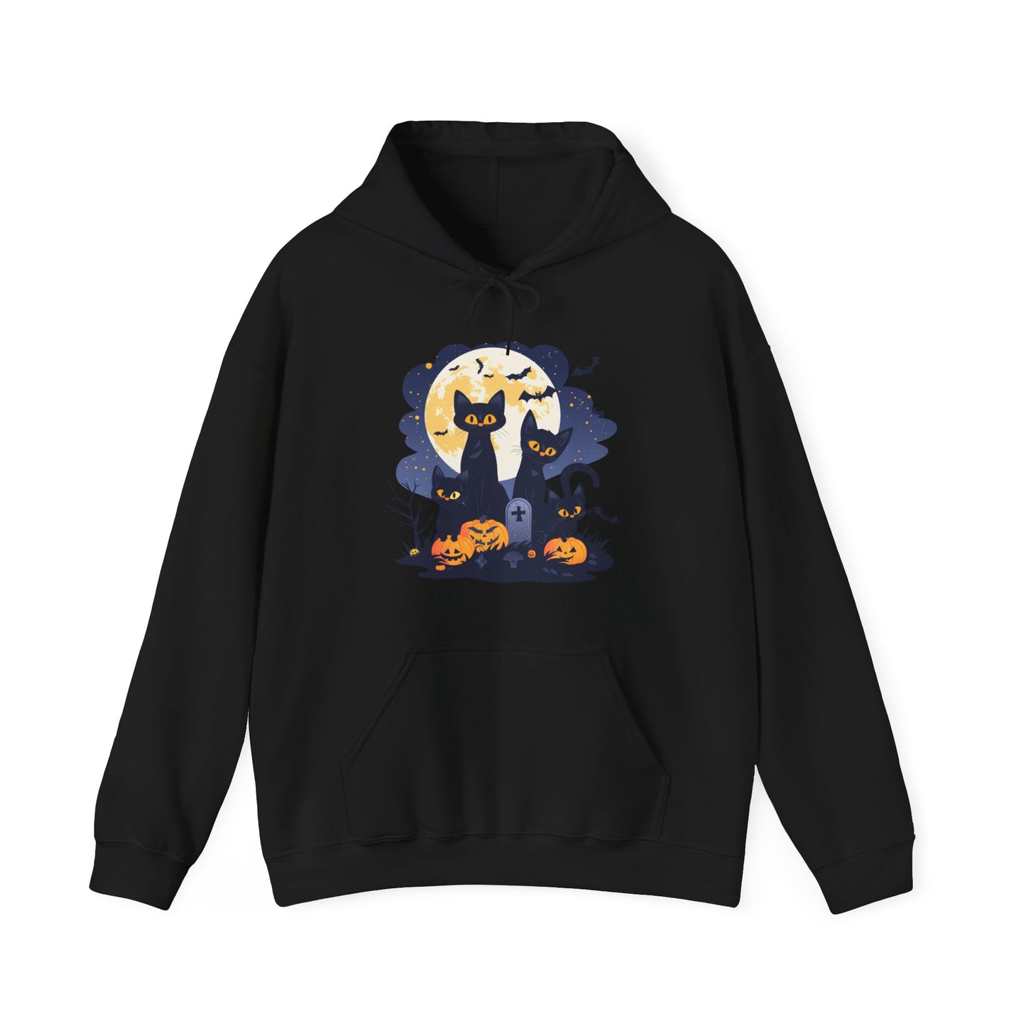 Black Cats Full Moon Halloween Unisex Hoodie