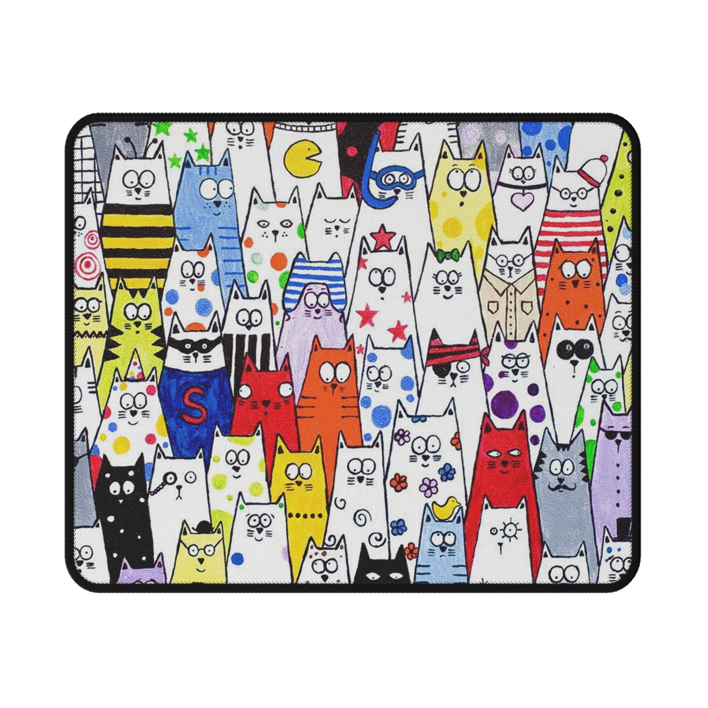 Colorful Cat Pattern Non-Slip Gaming Mouse Pad