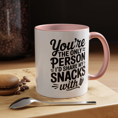 Funny Snack Sharing Mug – You’re the Only Person I’d Share My Snacks With – Best Friend Gift – Cute Friendship Coffee Cup