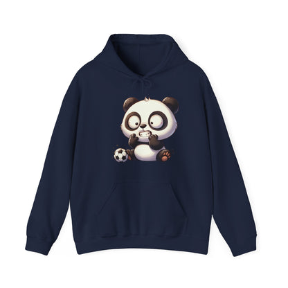 Cute Gamer Panda Hoodie – Adorable Panda Playing Video Games & Soccer Graphic Sweatshirt