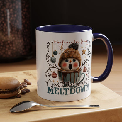 Coffee Mug — It's Fine, I'm Fine Snowman Holiday Meltdown