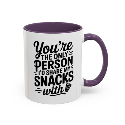 Funny Snack Sharing Mug – You’re the Only Person I’d Share My Snacks With – Best Friend Gift – Cute Friendship Coffee Cup