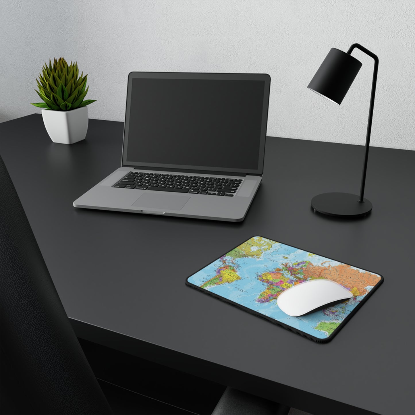 World Map Non‑Slip Mouse Pad — Vintage Political Map Gaming Desk Pad