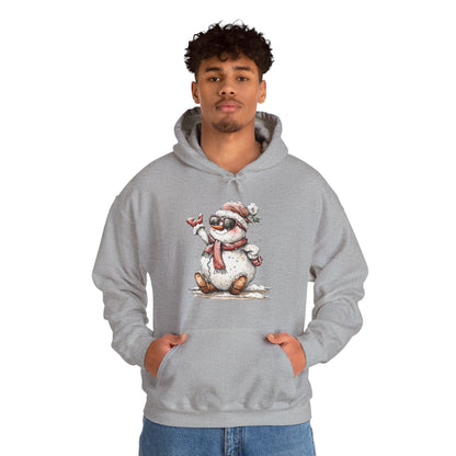 Snowman Holiday Hoodie — Cute Winter Snowman Wearing Scarf & Hat Sweatshirt