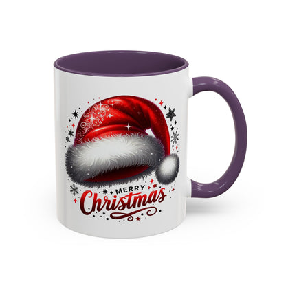 Merry Christmas Mug – Santa Hat Coffee Cup – Festive Holiday Red & White New Year Gift Mug