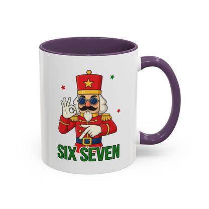 Six Seven Nutcracker Coffee Mug — Holiday Military Band Graphic Accent Mug (11/15oz)