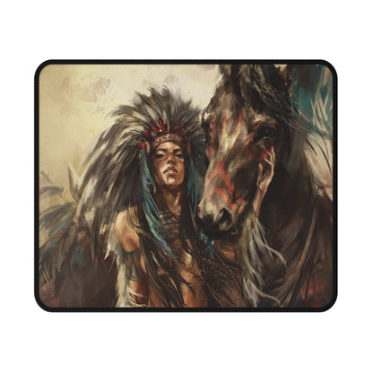 Native Warrior Horse Gaming Mouse Pad — Non-Slip PC Mousepad