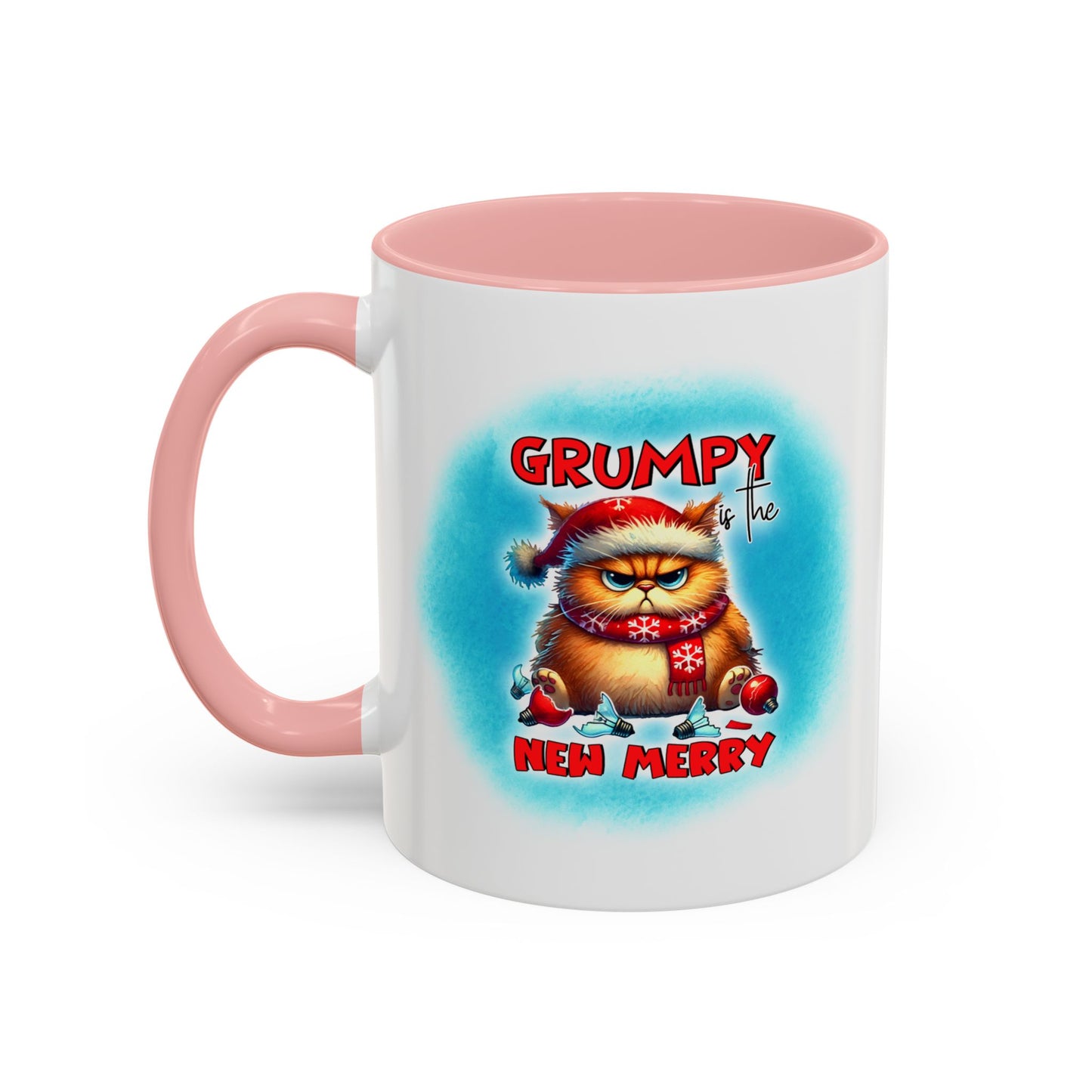 Grumpy But Merry Holiday Cat Accent Coffee Mug (11/15oz)