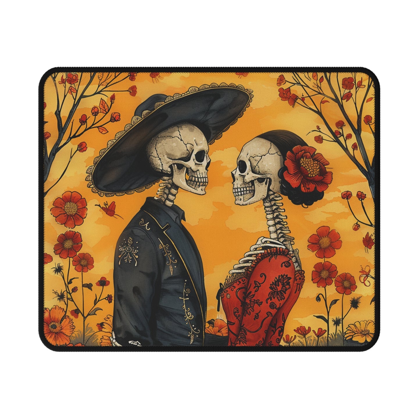 Day of the Dead Skeleton Couple Mouse Pad — Non‑Slip Gaming Pad
