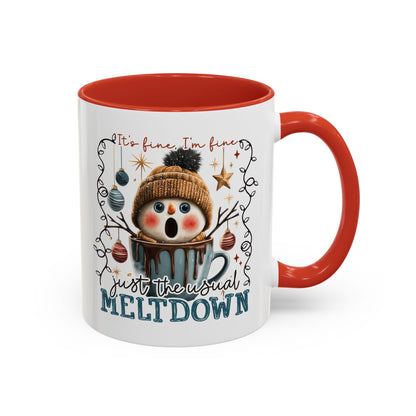 Coffee Mug — It's Fine, I'm Fine Snowman Holiday Meltdown