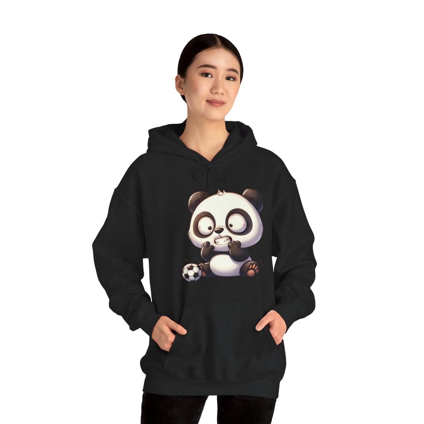 Cute Gamer Panda Hoodie – Adorable Panda Playing Video Games & Soccer Graphic Sweatshirt