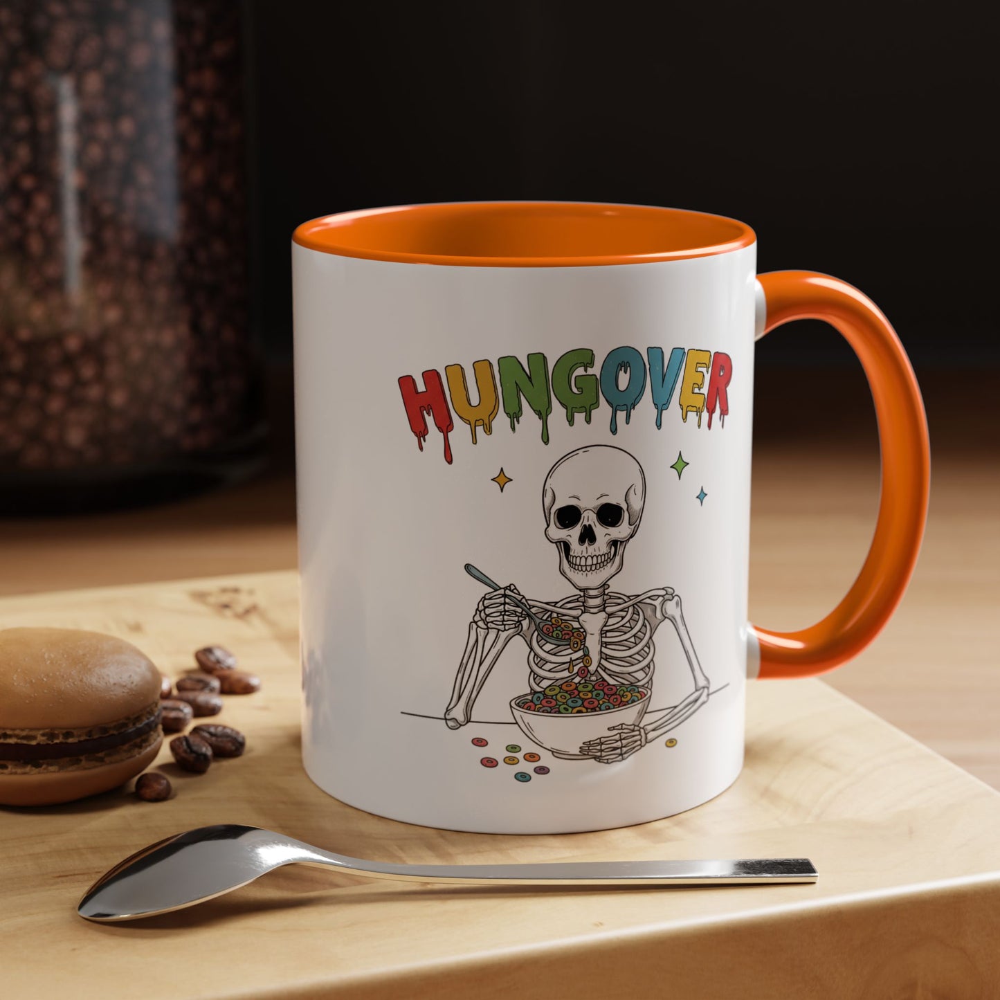 Hungover Coffee Mug — Funny Skeleton Cereal Mug (11/15oz)