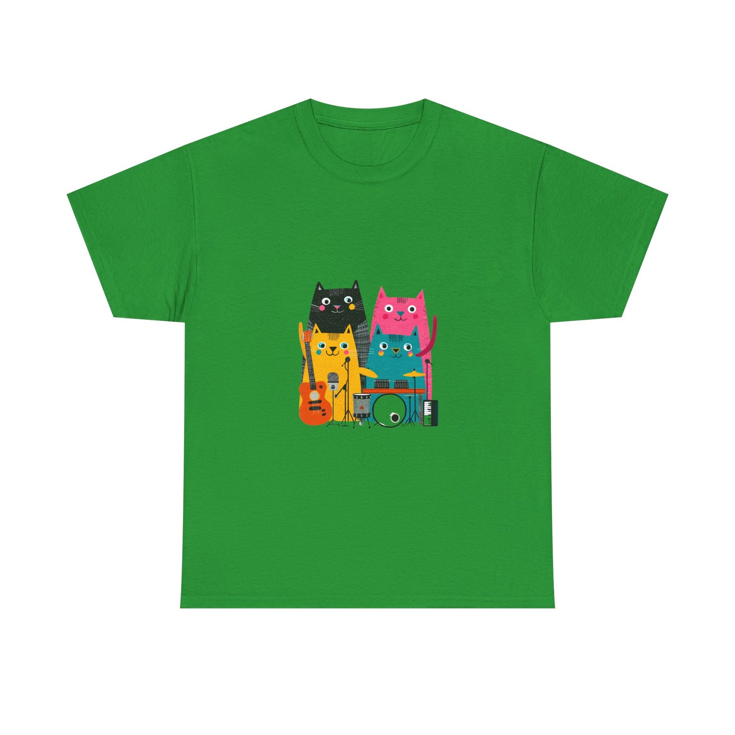 Band Cats T-Shirt – Colorful Cat Music Graphic Tee